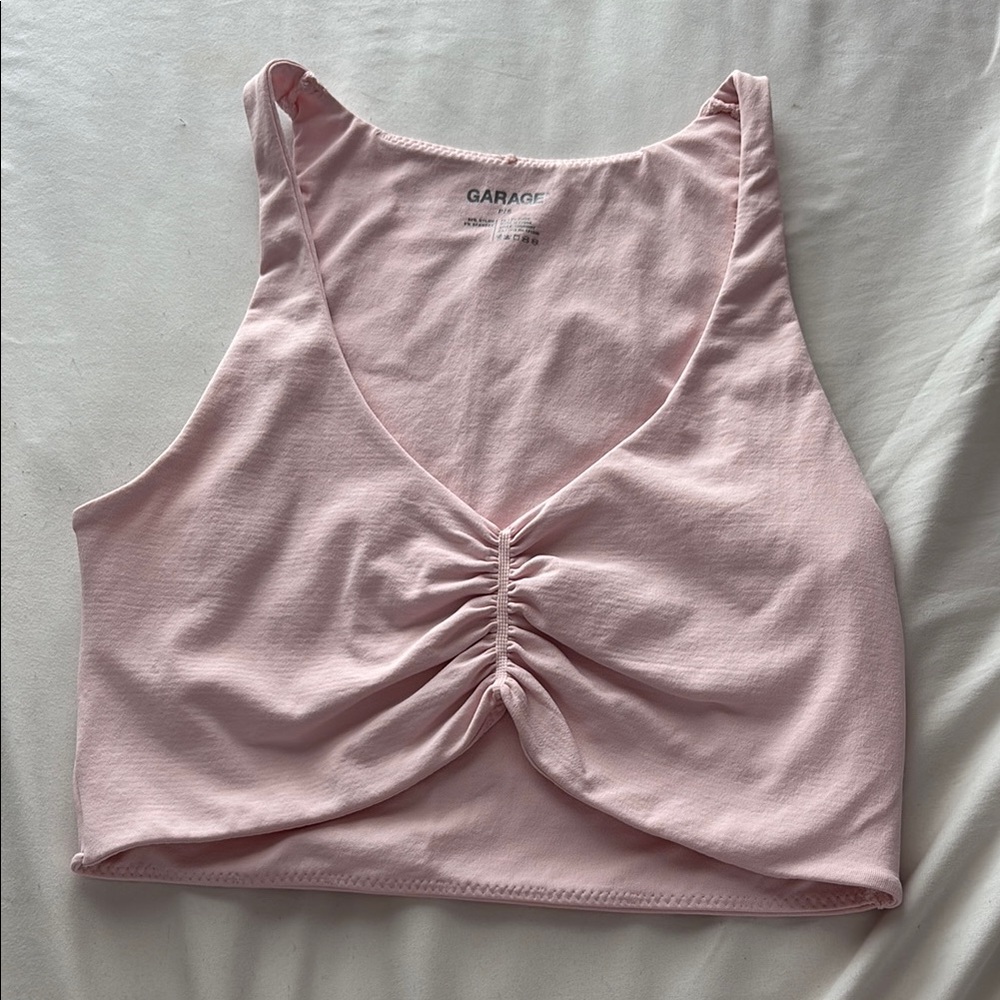 Baby pink Garage crop top
